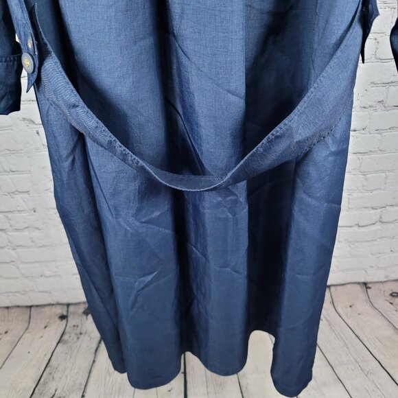 VTG Komitor Navy Buttoned Removable Liner Pockets Trench Coat 20W - Picture 12 of 16